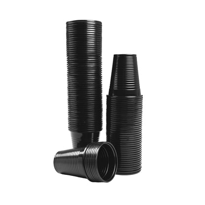 Gobelets en plastique noirs (100 pièces)